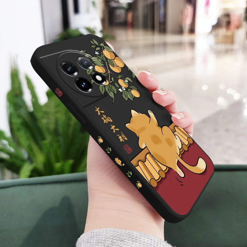 Adorable Animated Cat Liquid Silicone Phone Case