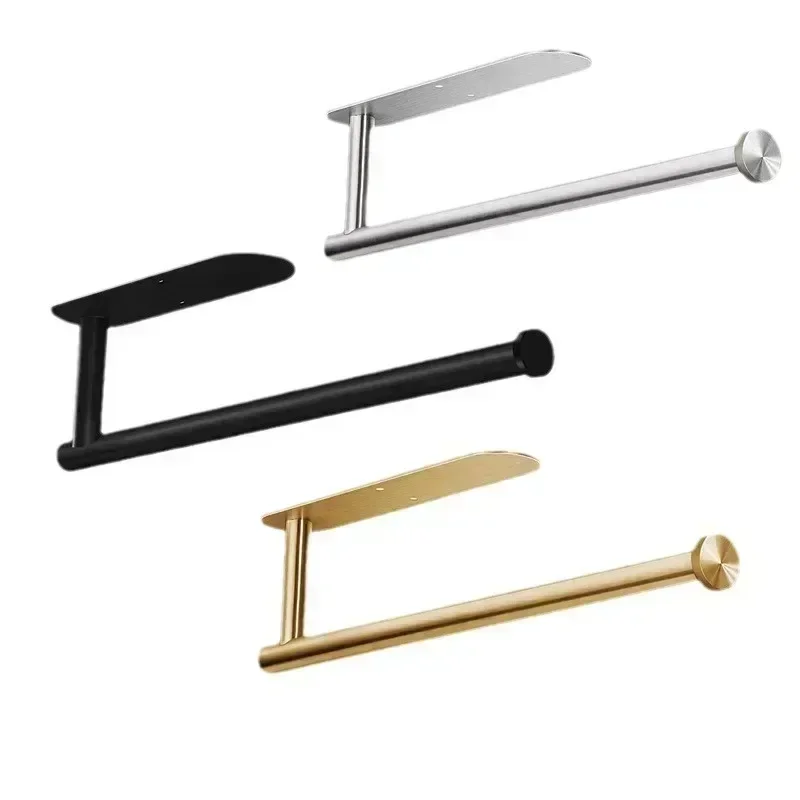 Paper Towel Rack Under Cabinet Wall Mount Stainless Steel Self Adhesive No Drilling Kitchen Bathroom