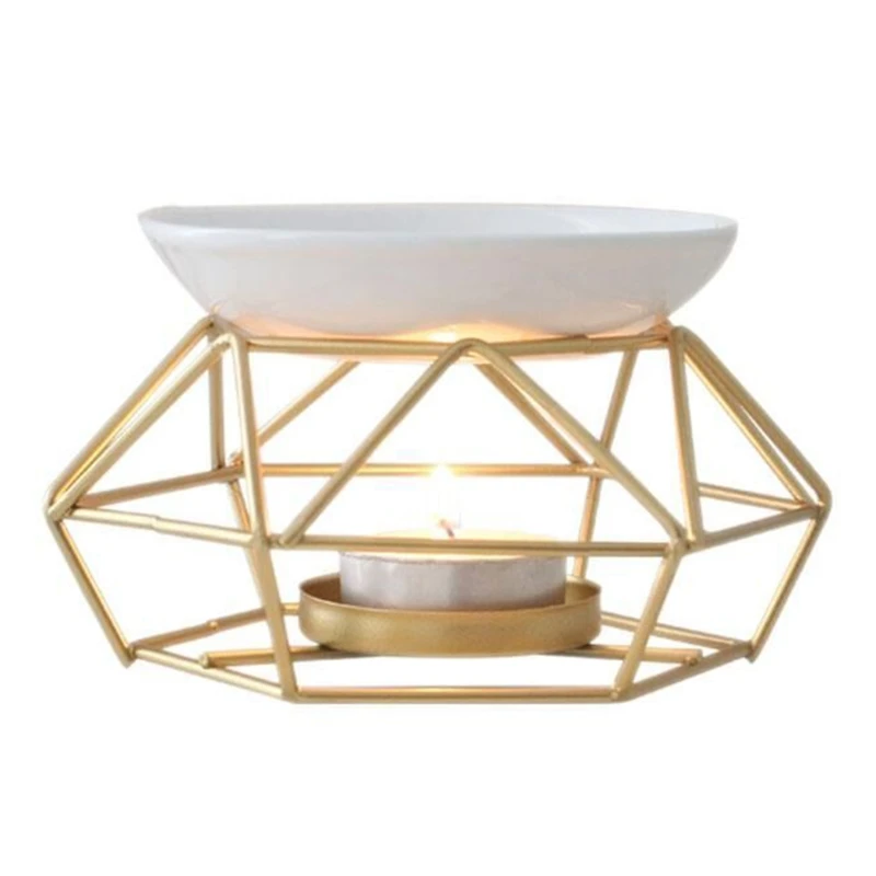 기하학적 모양 장식 Gi가 있는 버너 Tealight 캔들 홀더용 아로마 오일