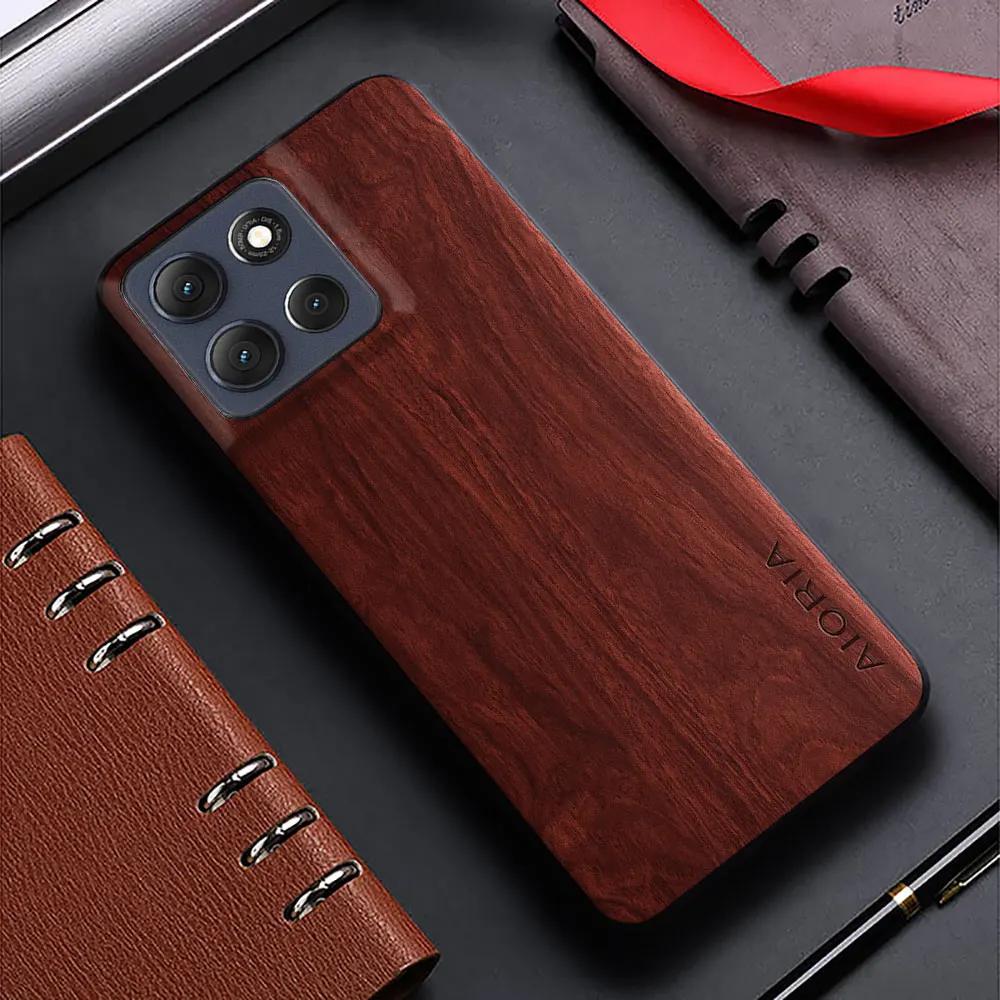 Fall für Motorola MOTO G86 G56 G15 G05 G85 G55 G45 G35 E15 Power funda bambus holz muster Leder abdeckung für Moto g86 g56 fall – Detail 3