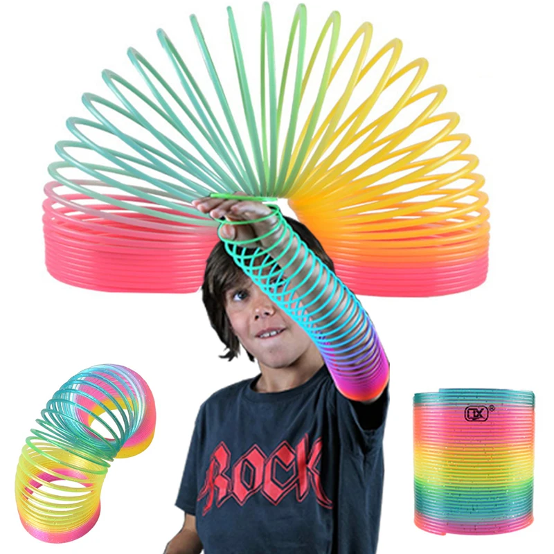 9cm Big Size Spiral Game Rainbow Crazy Spring Antistress Slinky Toy For