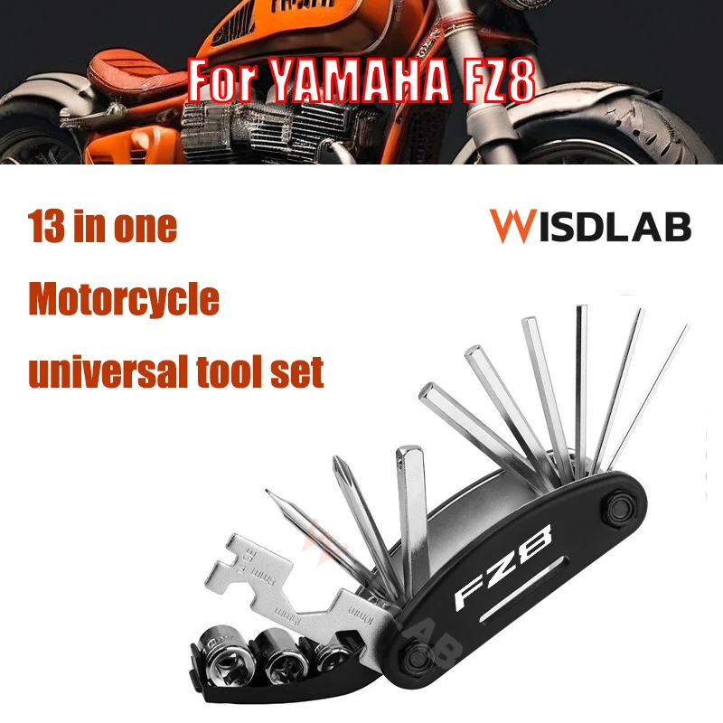

Набор инструментов для ремонта велосипедов YAMAHA FZ8 13 в 1, комплект инструментов с шестигранным хвостовиком, отверткой, гаечным ключом, комплекты инструментов для горного велосипеда B