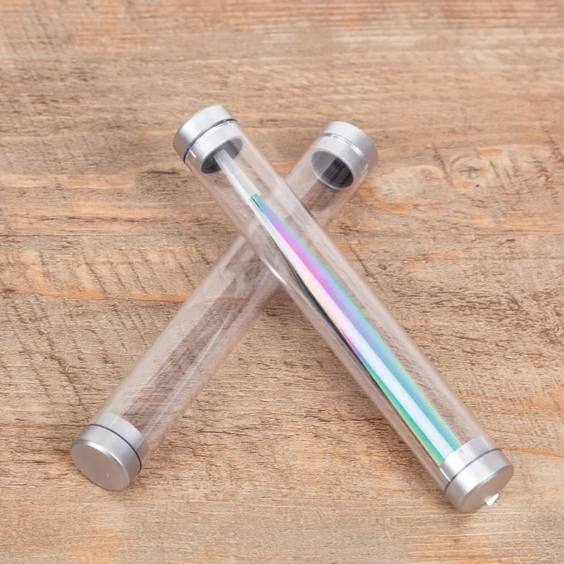 60Pcs Plastic Transparent Acrylic Cylinder Tube Pencil Cases Gift Boxes Office School Supplies Pens Pencils Bags Pencil Cases