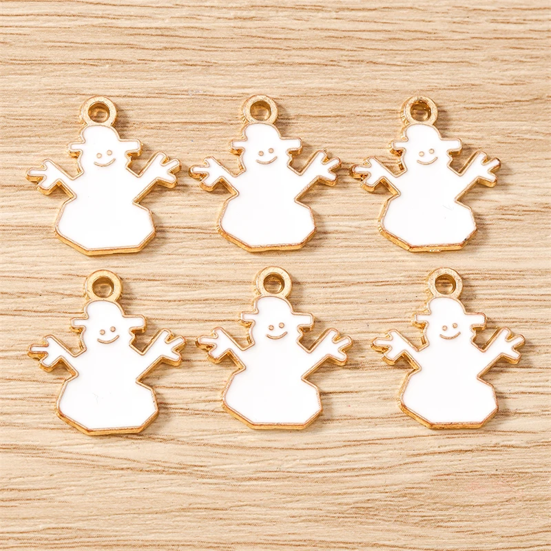 10 Stück Mix süße Emaille Weihnachtsbaum Schneeflocken Weihnachtsmann Charms Anhänger für Schmuckherstellung Halsketten Ohrringe DIY Handwerk Geschenk – Detail 23