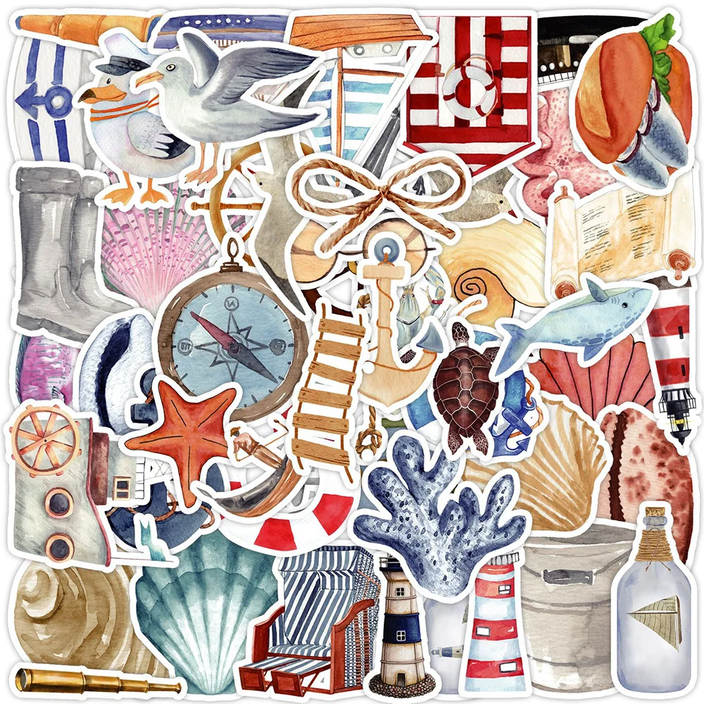 

10/30/50pcs Nautical Lighthouse Vintage Stickers Graffiti Decals DIY Laptop Phone Motorcycle Car Waterproof Sticker for Kids Toy
