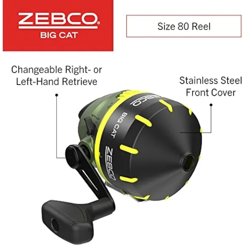 Zebco Big Cat Spincast Reel and Fishing Rod Combo, All-Metal Gears,  Changeable Right- or Left-Hand Retrieve - AliExpress