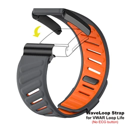 WaveLoop Strap - Waterproof, Soft, and Comfortable Silicone Watch Band - WaveLoop Strap (Gray - Orange1)