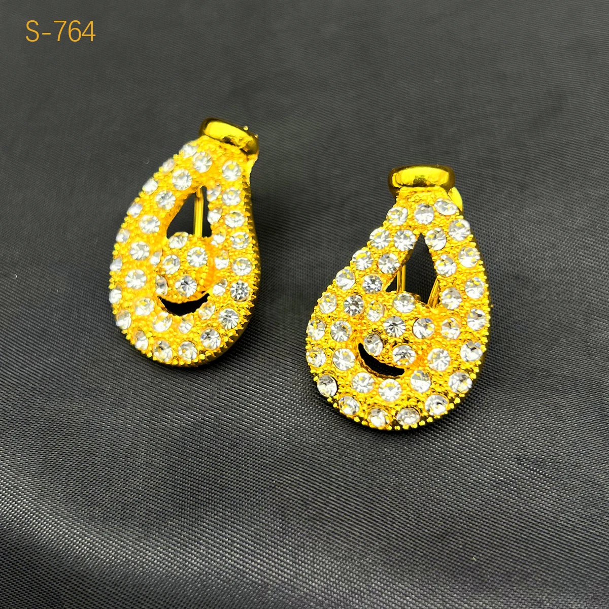 مجموعة مجوهرات مطلية بالذهب للنساء ، قلادة كريستال...