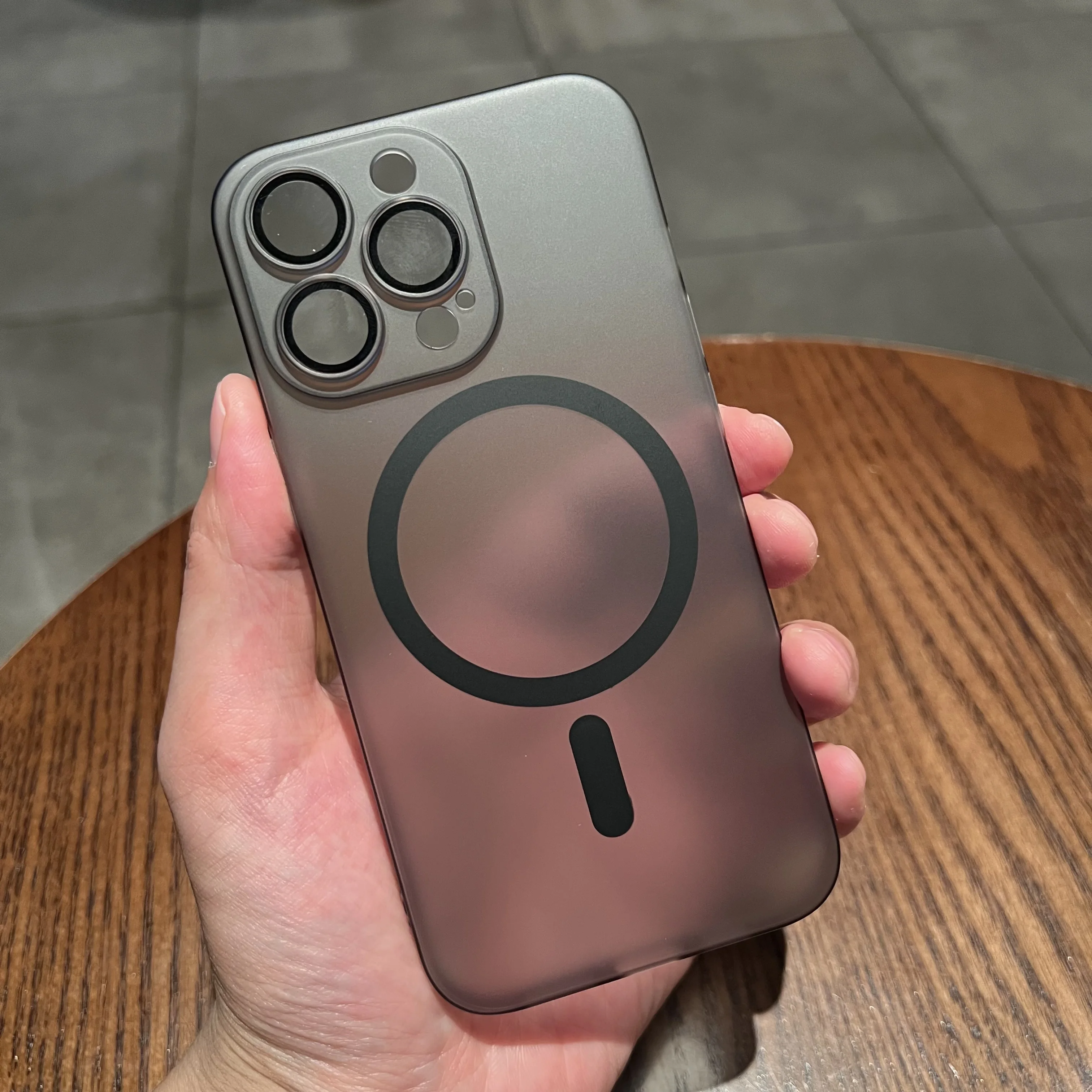 Luxury Ultra-Thin Magnetic Clear Matte Case with Wireless Charging Compatibility