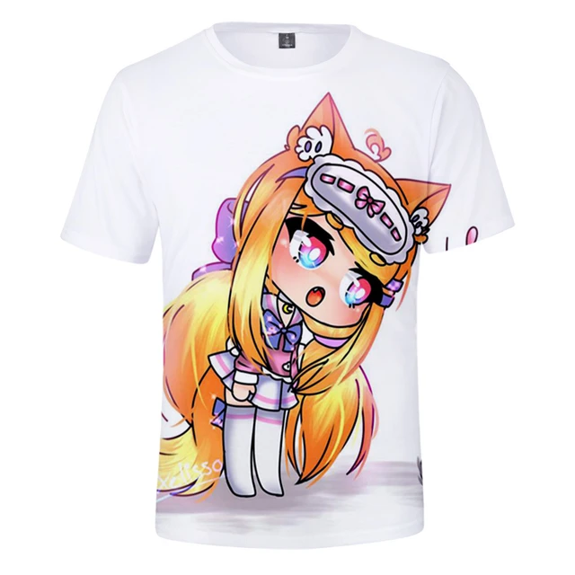 Jogo Gacha Life T-shirt das mulheres dos homens verão casual de