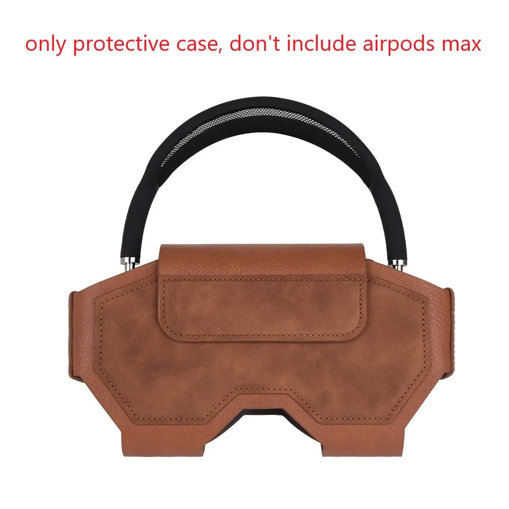 Vintage Leather Protective Cover for AirPods Max - Magnetic Closure Headphone Storage Bag