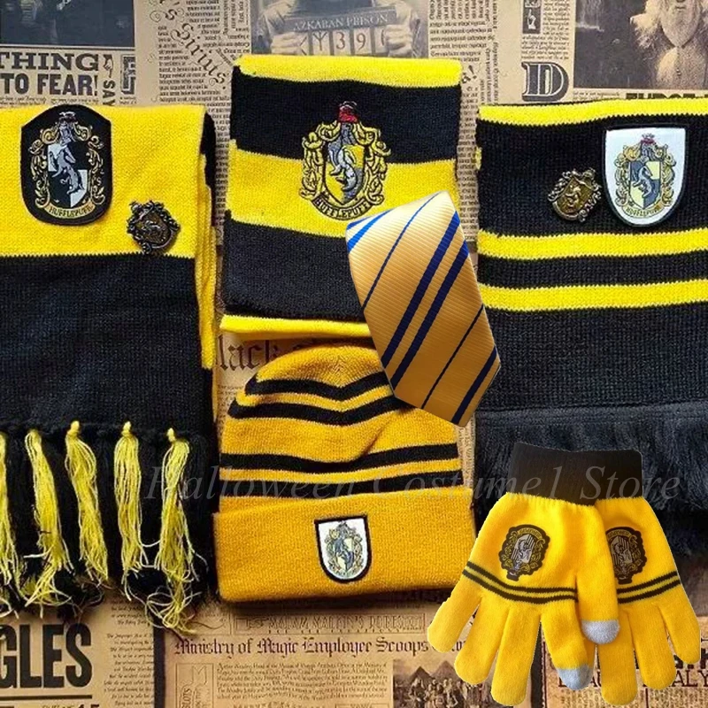 Movie&TV Potter Cosplay Scarf Warm Neckerchief ties gloves hats Cosplay Accessories long Scarves Halloween Christmas Gift Props
