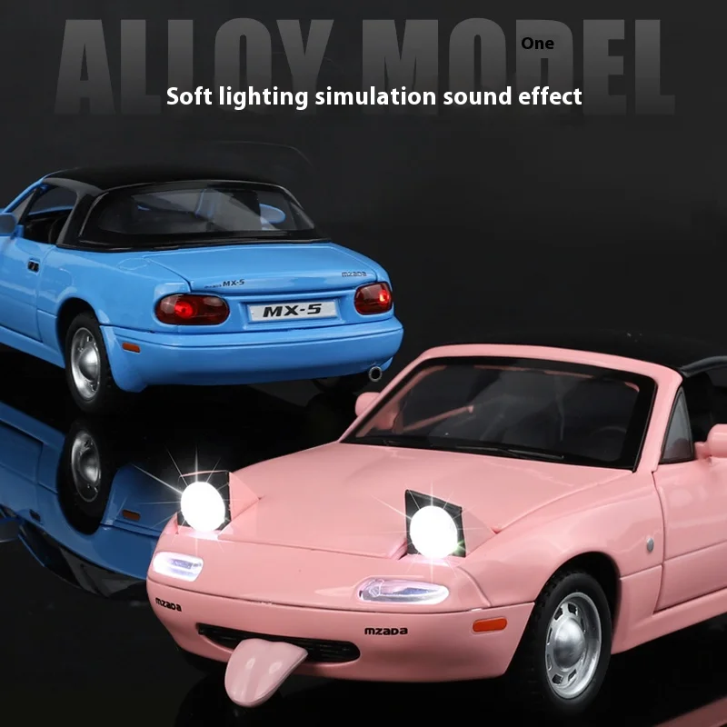 マツダ-ミニチュア合金車モデルmx5,MX-5,ロードスタートイ,音と