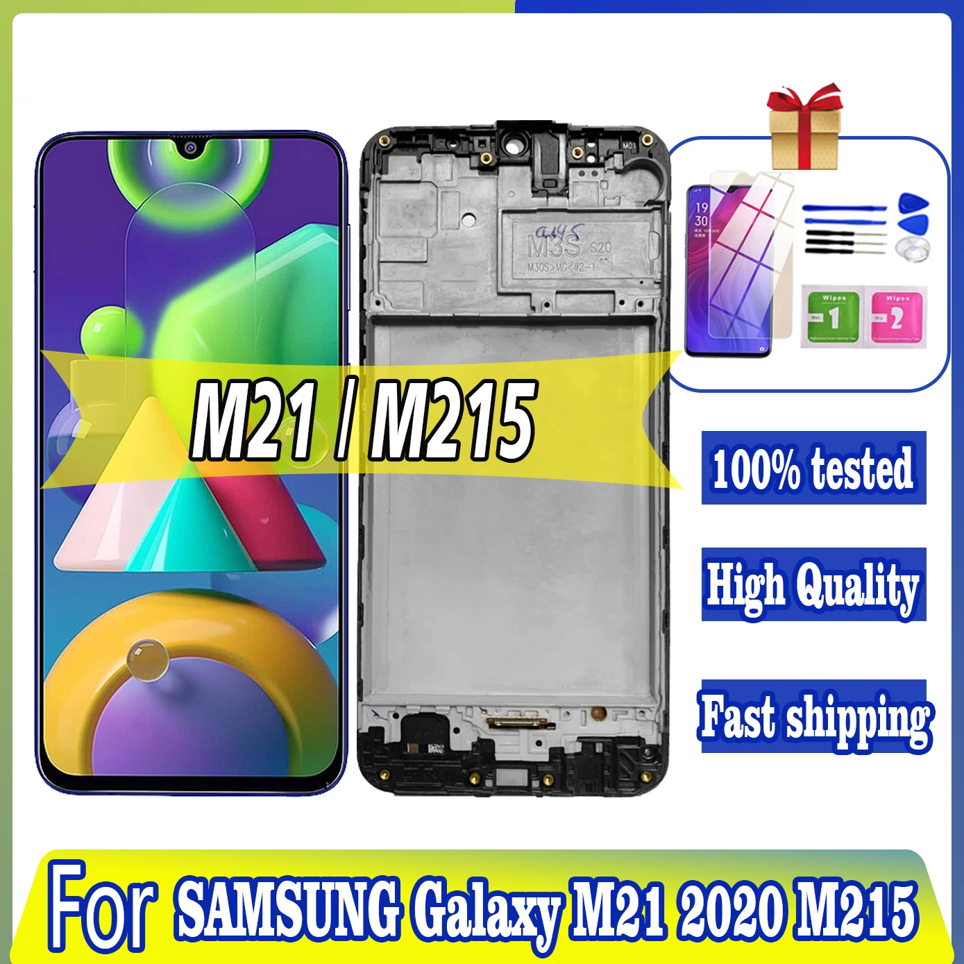 

ЖК-дисплей Super AMOLED для SAMSUNG Galaxy M21 2020 M215, ЖК-дисплей SM-M215F/DS, ЖК-датчик, дигитайзер в сборе, сенсорный экран с рамкой