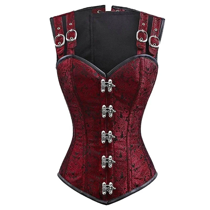 Steampunk Corset Sexy Bustier Top Gothic Leather Corset Overbust Corselet Vest Shaper Women Body Shapewear Slimming Belly Sheath