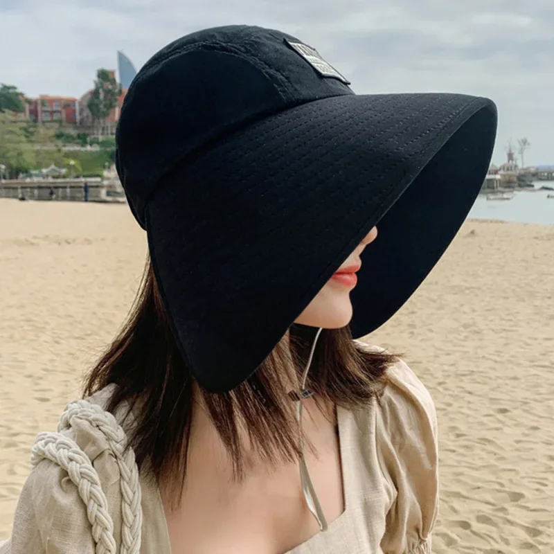 Women Hat Summer UV Protection Fashionable Large Brim Sun Protectioncap Beach Hats Ponytail Travel Visor Panama sun hat women hat
