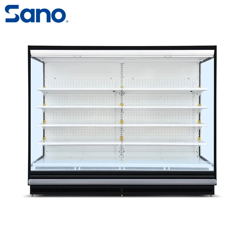 Supermarket Soft Drinks Showcase Chiller Front Open Chiller Front Open Refrigerator Air Curtain Display Case Painted Cooler