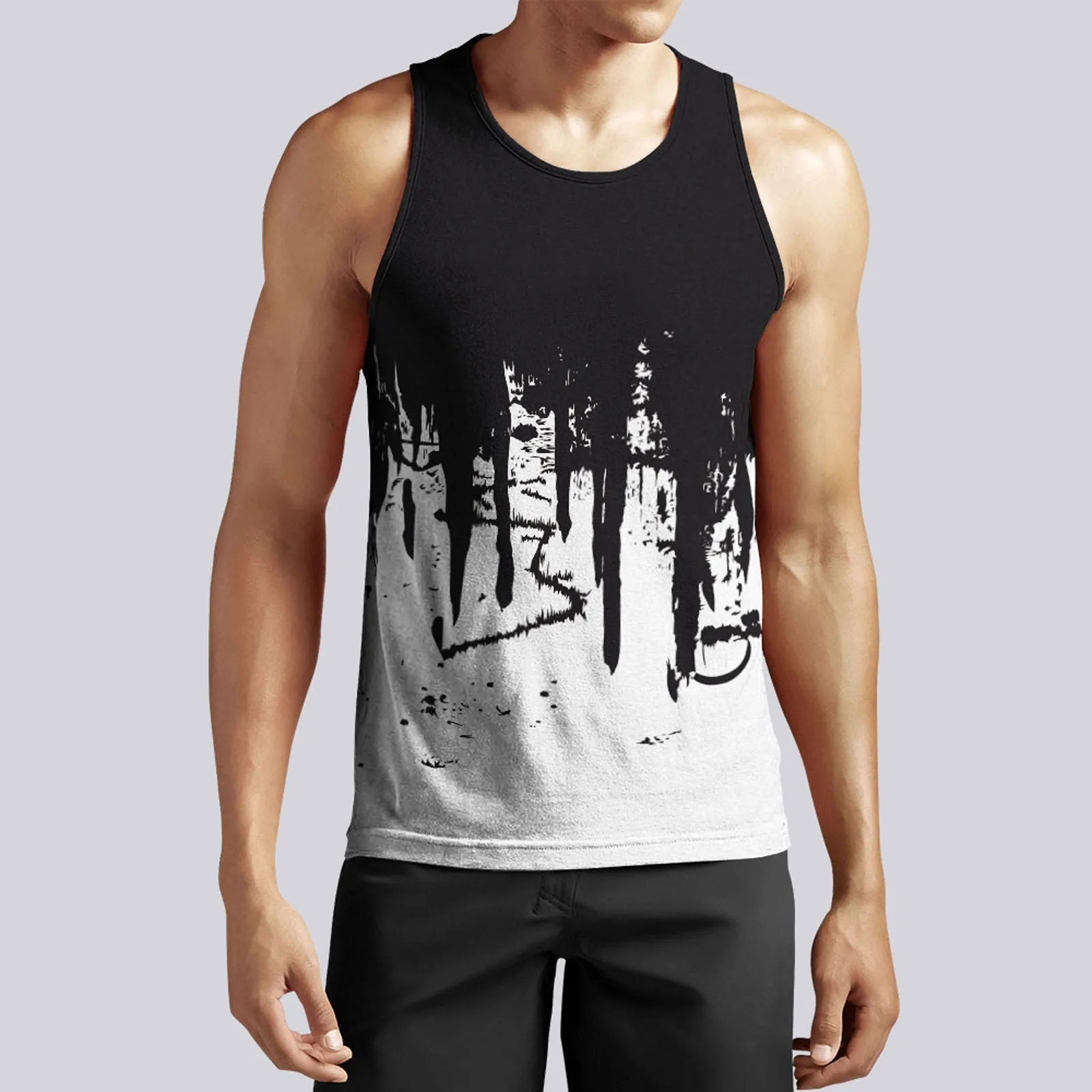 

Men'S Sports Breathable Fitness Tank Top Summer Loose Gradient T-Shirt Male Outdoor Running Exercise Sleeveless Muscle Top