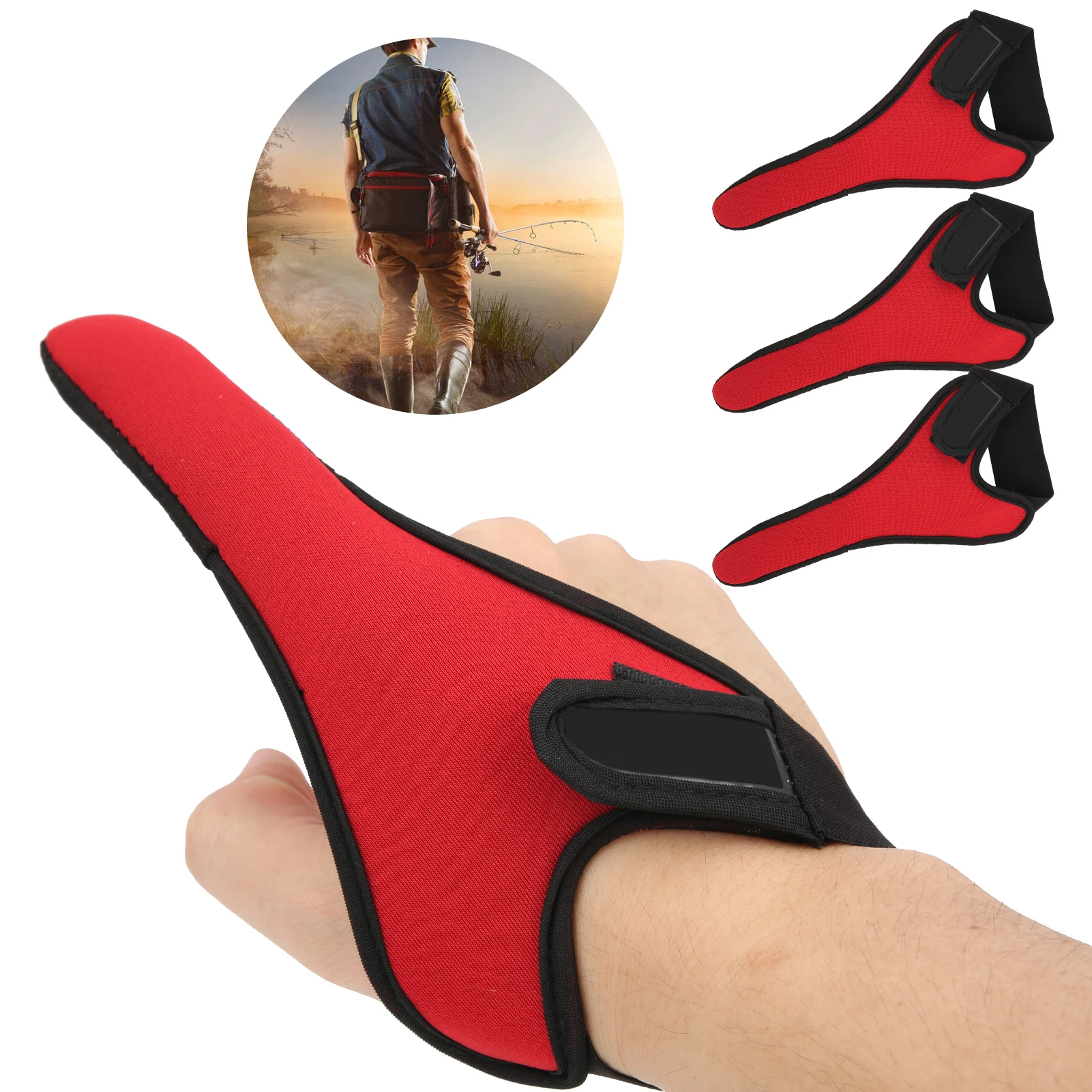 

3Pcs/Set Fishing Single Finger Protector breathable Anti‑slip Outdoor Fishing Gloves Elastic Unisex Fishing Gloves