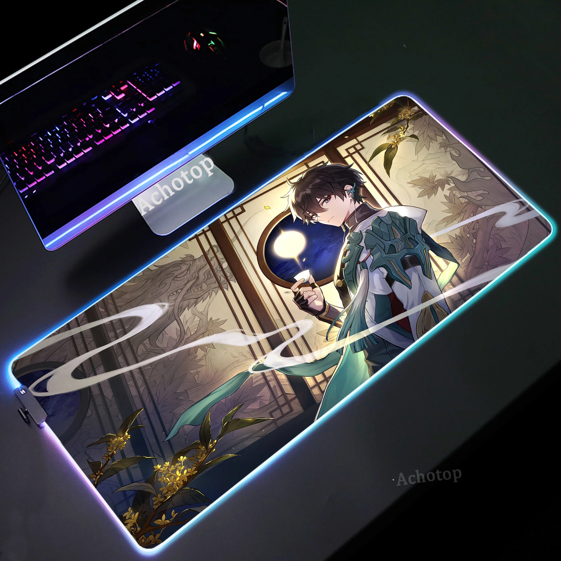 

RGB Large Mouse Pad Honkai Star Rail Anti-slip Rubber Mousepad Gaming Speed Accessories Keyboard Pads XXXL Game Gamer Desk Mat