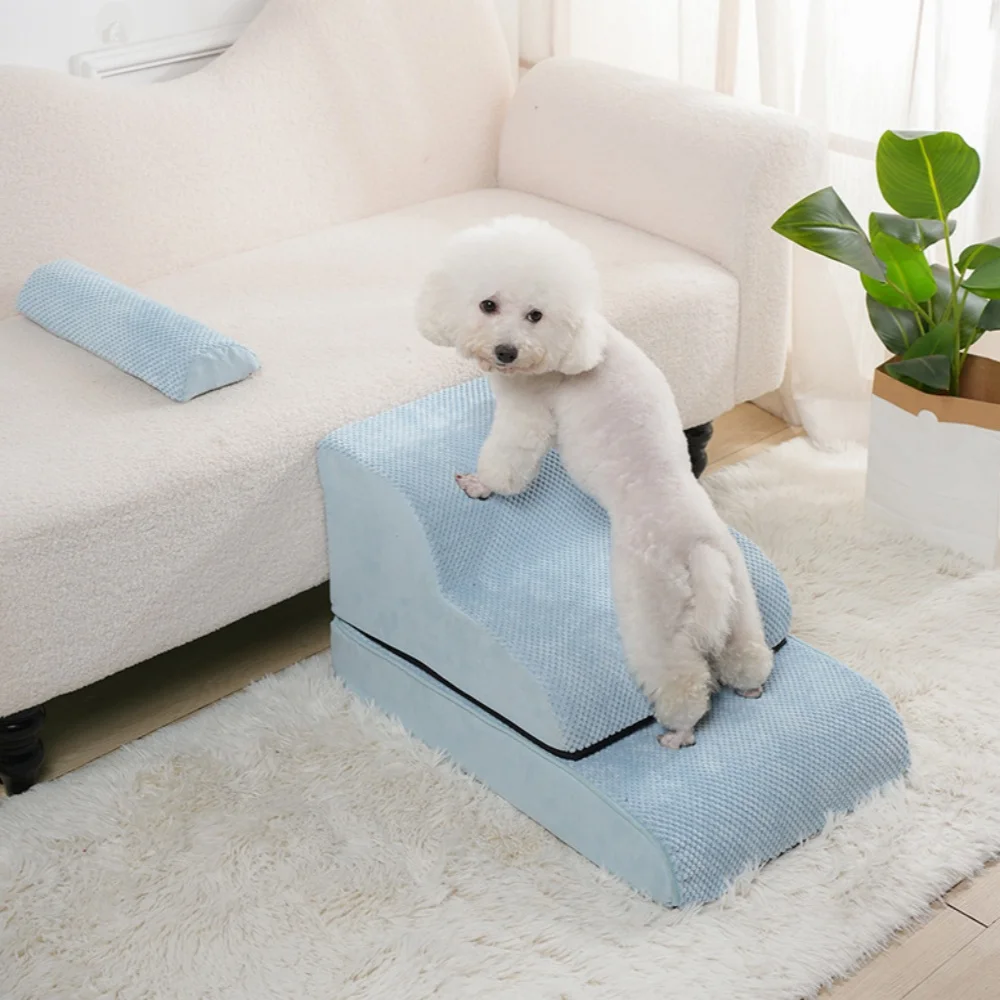 Removable Dog Stairs 3 Steps Ramp Couch Puppy Old Dog Non-Slip Removable Ladder High Couch and Bed Pet Supplies Combined Stairc