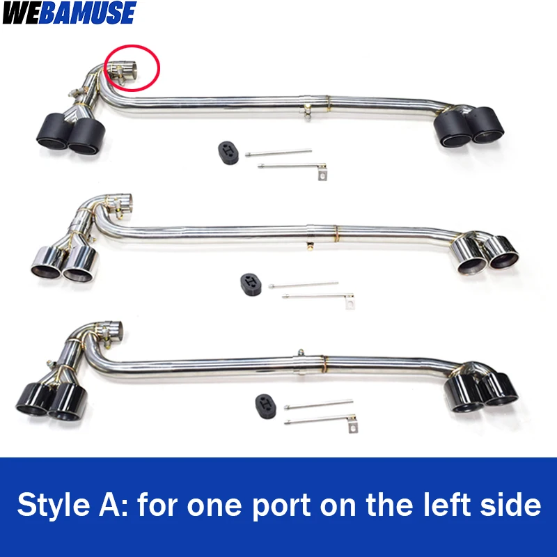 Muffler Tailpipe Exhaust System Upgrade Four Outlet Tailpipe Tip Stainless Steel Carbon Fibre for BMW X3 X4 F25 F26 2012 -