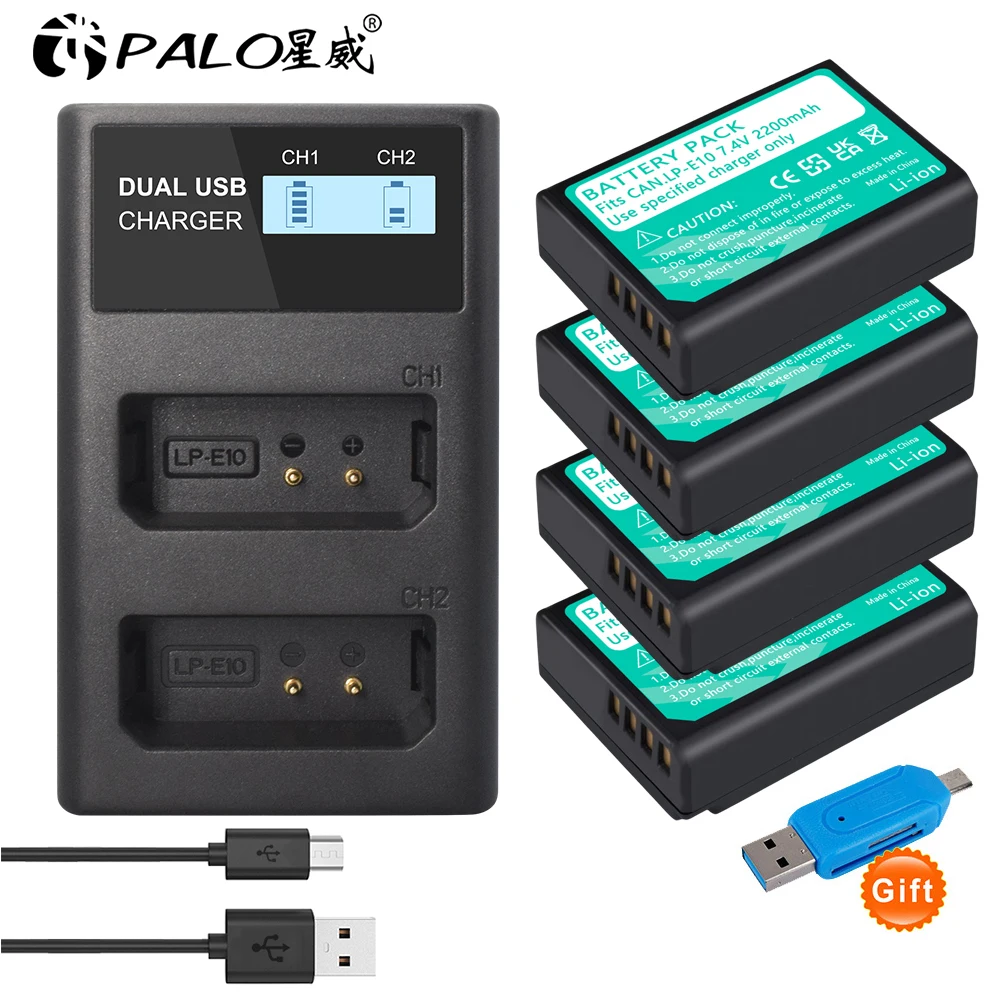

PALO LP-E10 LPE10 LP E10 Camera Battery Charger Kit for Canon EOS Rebel T3 T5 T6 Kiss X50 Kiss X70 EOS 1100D EOS 1200D EOS 1300D