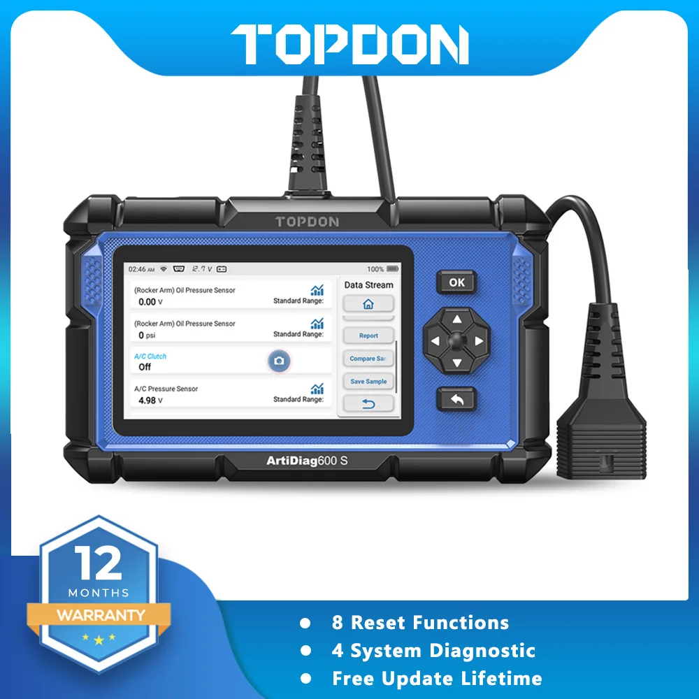 TOPDON ArtiDiag600S OBD2 Scanner Car Diagnostic Tool Automotive ABS SRS