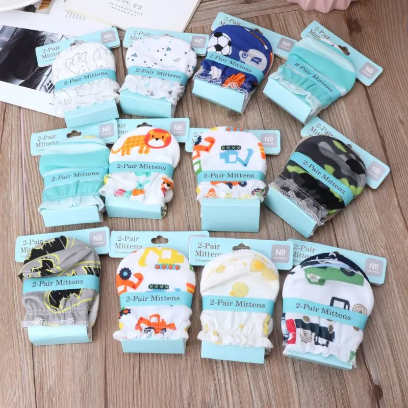

2 Pair Baby Newborn Baby Gloves No Scratch Soft Mittens Sleeve