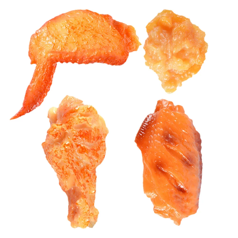 

Искусственная модель еды, 4 шт., Декоративные крылья курицы, реквизит для фотосъемки, крылья из ПВХ, искусственные ножки