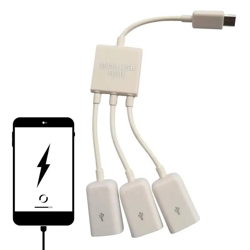 

3-in-1 USB 2.0 OTG Hub USB OTG Hub 3 In1 White Multiport Hub OTG Host Power Charger OTG Hub For Mouse Tablets Computers Most OTG