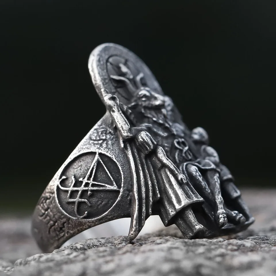 アクセサリー FATE.CO Royds.co Snook Devil Signet Ring HZMAN Dragon Claw Ring for Men Stainless Steel Retro Gothic Ring