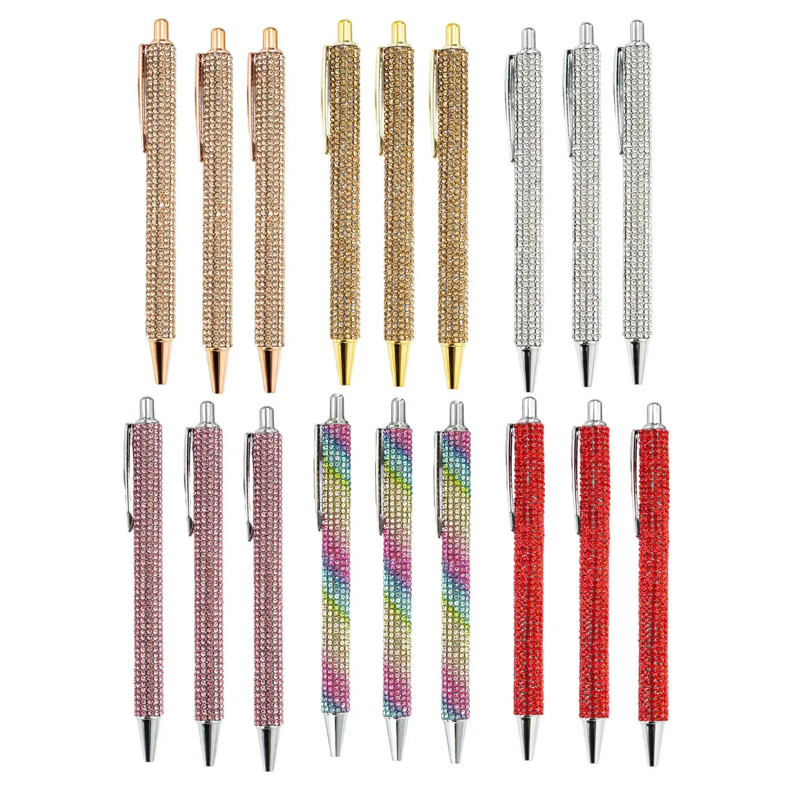 

3x Ink Rollerball Pens Colorful Press Type Pen for Exam Spare Sketching Draw