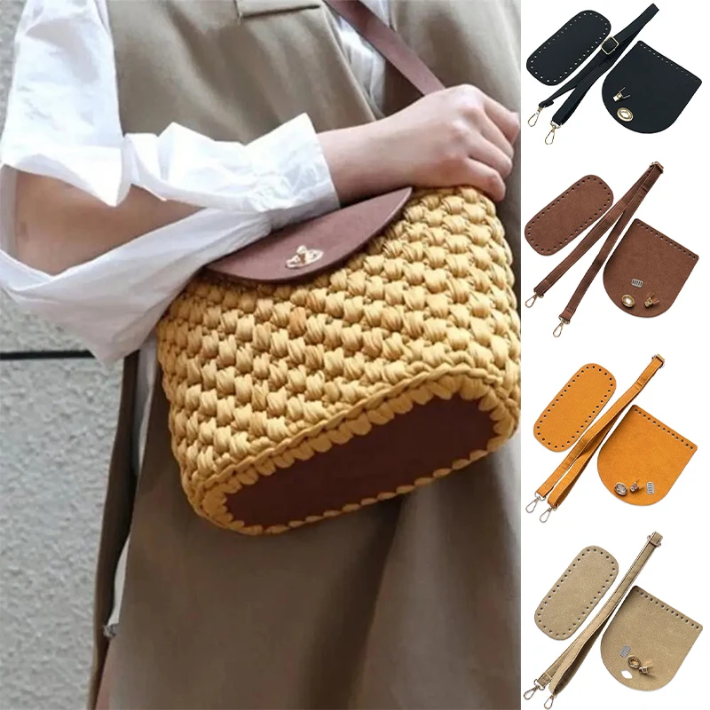 

3 шт./набор, вязаные крючком сумки из ПУ кожи