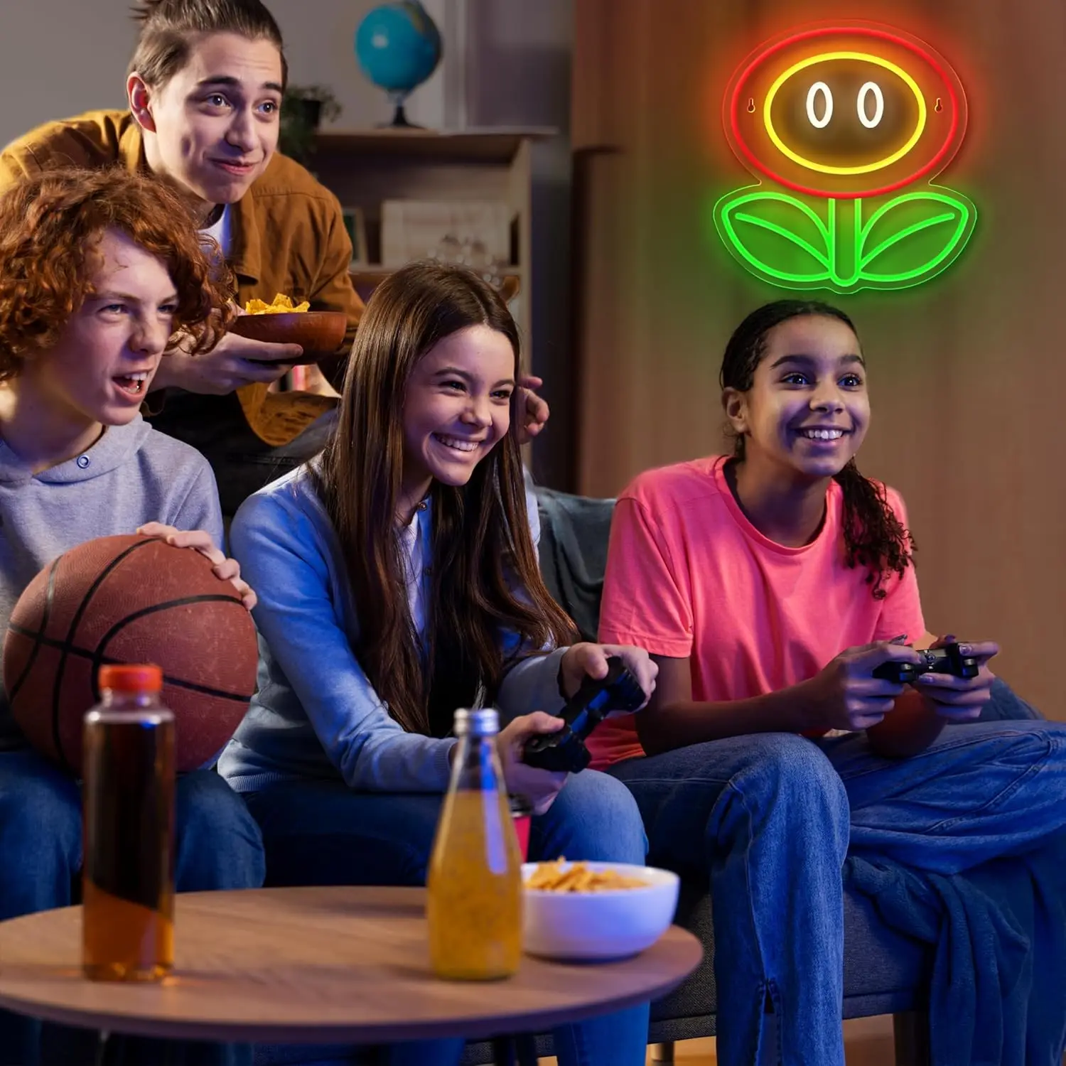 Lampe Néon Fleur de Feu Mario