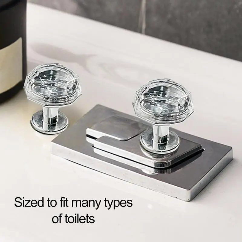 Toilet Flusher Top Push Button Rhinestone Pattern Toilet Tank Button Pusher Nail Protection Flush For Manicure Lover toilet flush button