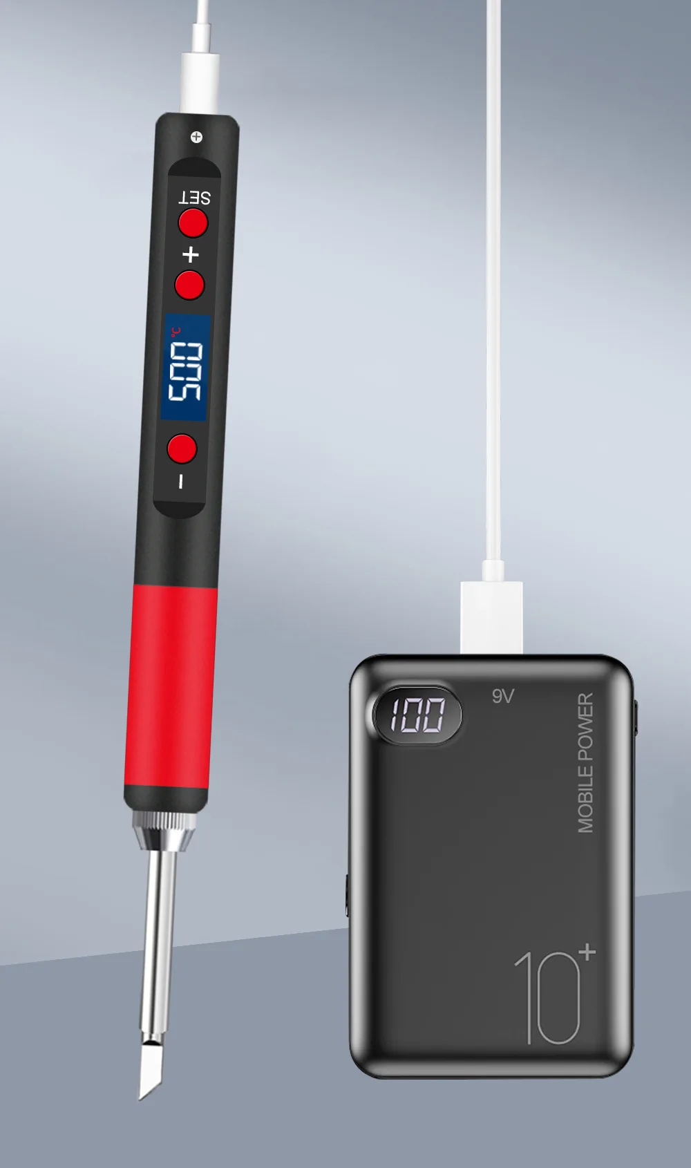 T65 Portable Soldering Iron 9-20V 65W 180-500°Adjustable Temperature DIY weld Re