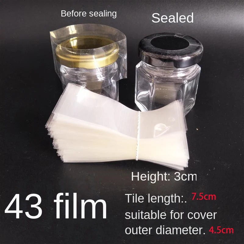 200pcs/lot  Pvc Transparant Heat Shrink Bands For Glass Bottles Caps,  Diameter 45mm/ height 30mm / laid Flat Width 75mm