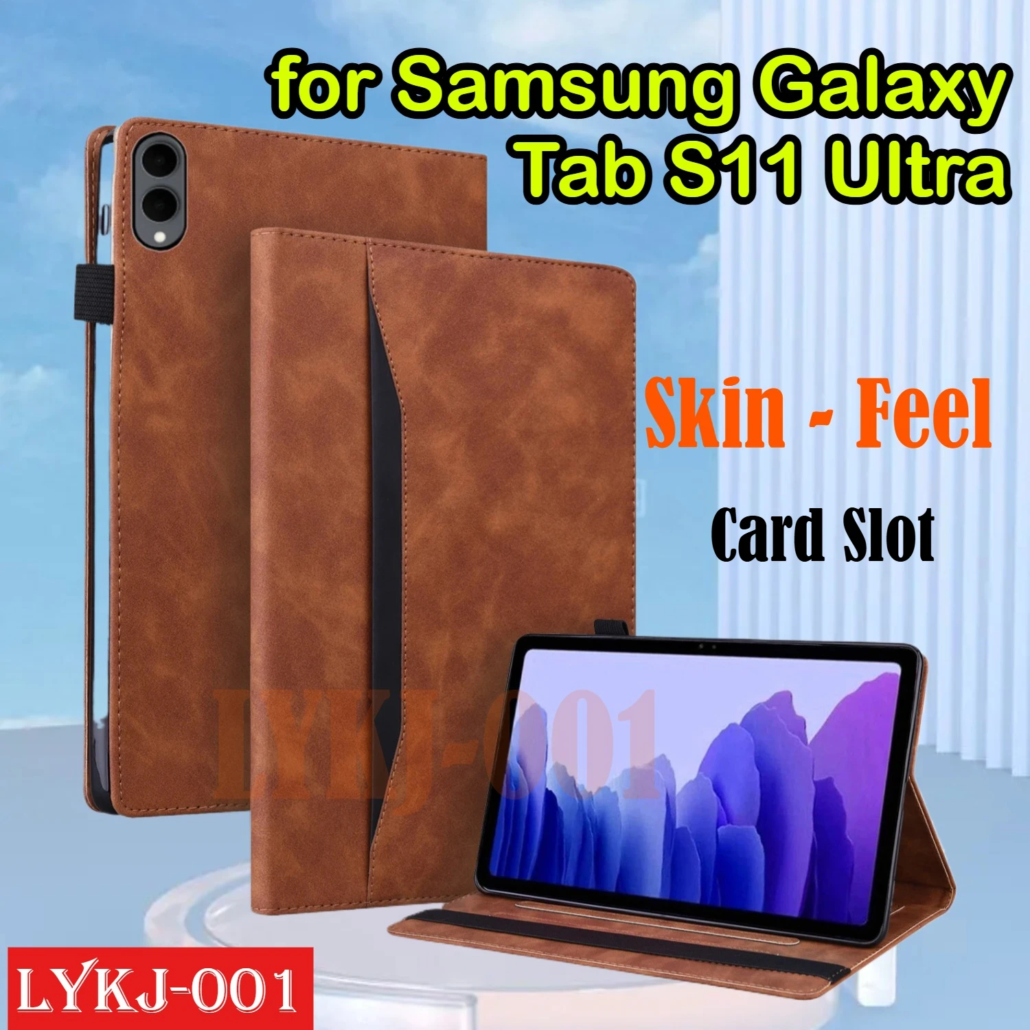 Premium PU Leather Tablet Case with Card Slot and Stand Feature