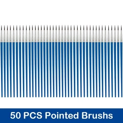 Premium Nylon Hair Paint Brush Set - Round & Flat Brushes for Oil, Acrylic, and Watercolor Painting (50 PCS Pointed Brush)
