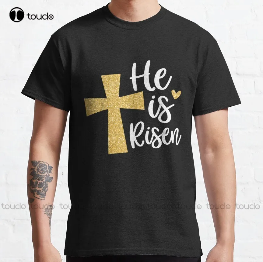 Смешная Классическая футболка Hristian с счастливым пасхальным подарком «он райзет» с Иисусом, школьные рубашки для девочек, футболки, дышащая хлопковая футболка