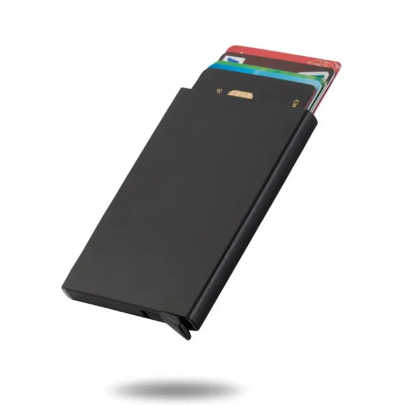 Aluminum Wallet Id Card Holder Automatic Pop Up ID Credit Card Box Slim Aluminum Wallet Pocket Case Bank Credit Card Case RFID Holder Storage Organization