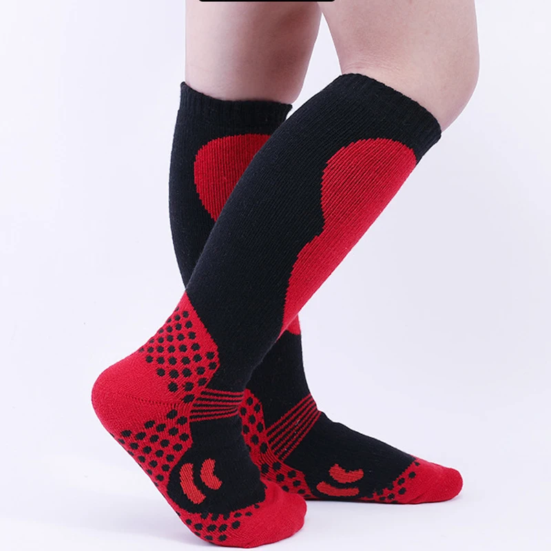 Children Ski Socks Performance Thickened Towel Sweat Absorbing Warm Outdoor Sports Mountainnering Hiking Heart Skiing Socks