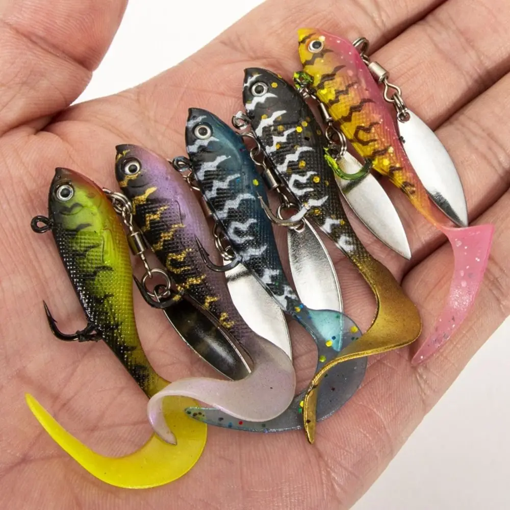 

2pcs Soft Fishing Lures Lead Fish Silicone Bait Wobblers Soft Lure Shad For Fishing Tackle 5.5cm 8g Crank Silicone Fishing Baits