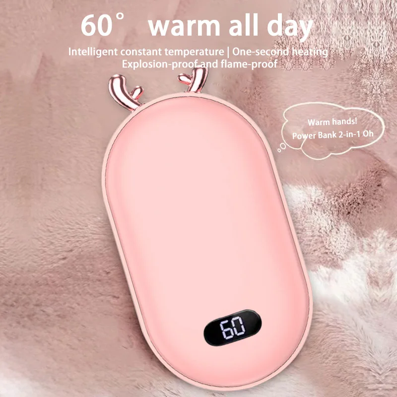 Xiaomi 2 in 1 Portable Hand Warmer Power Banks 10000mAh Battery Temperature Display Adjustable