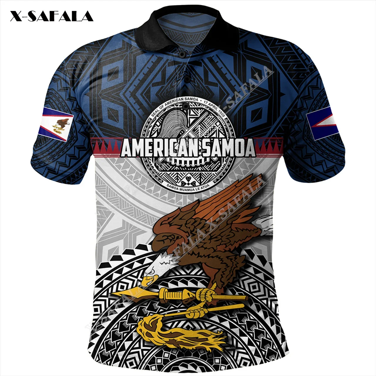 

Custom Personalised Seal Of American Samoa Polynesian 3D Printed Unisex Polo-Shirt Men's And Women's Casual Top