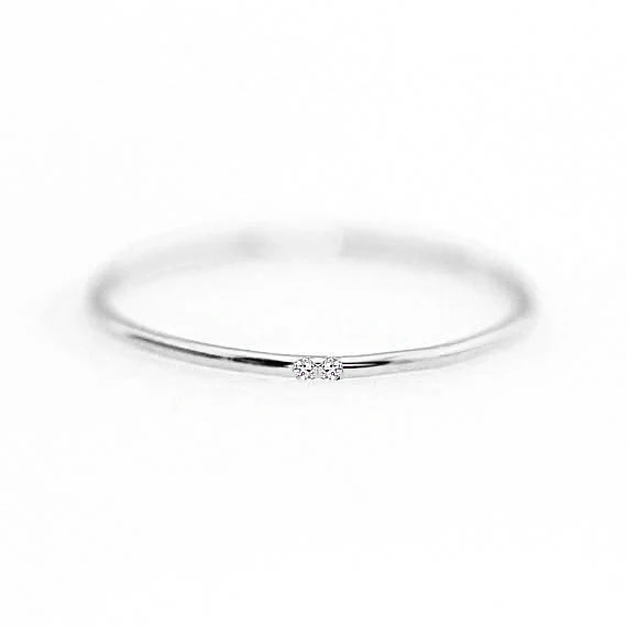 Thin Dainty Rings For Women Minimalist Zircon Light Yellow Gold Color Finger Ring OL Daily Gift Fashion Jewelry KCR101 6