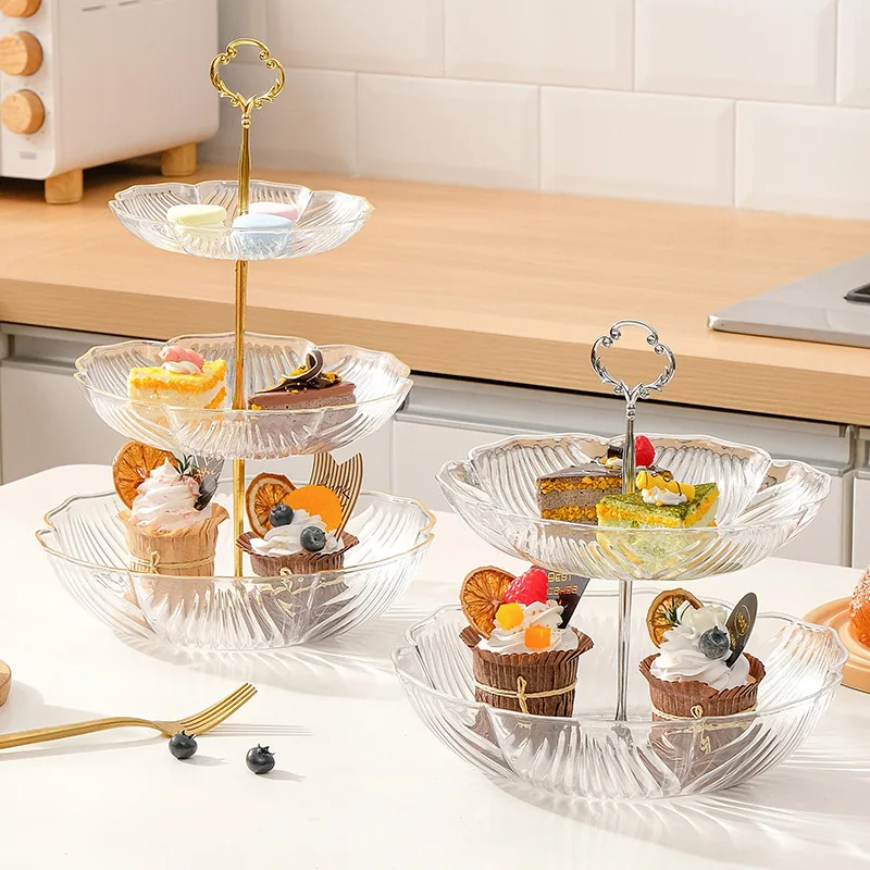 2/3 Layer Cake Stand Fruit Plate Tray Display Birthday Party Snack Fruit Dessert Plate Tableware For Wedding Party Home Decor