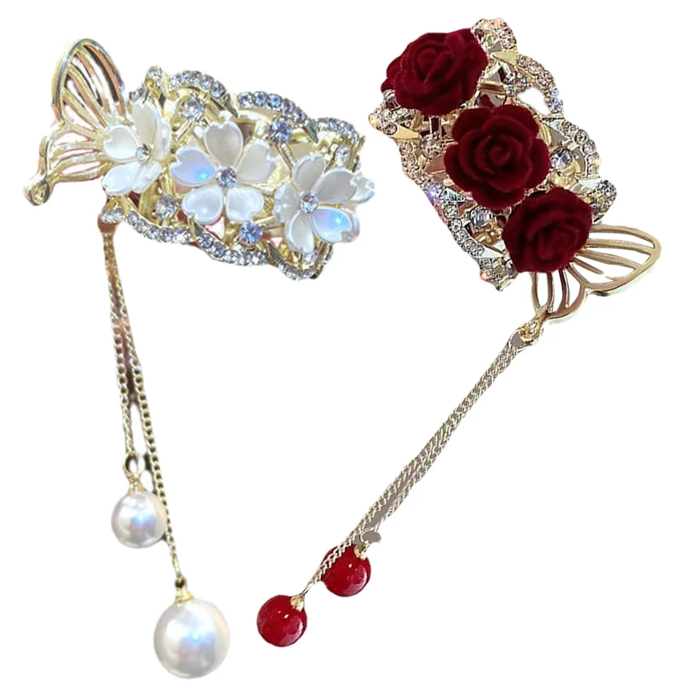

2pcs High Ponytail Holder Ponytail Cuffs Tassel Ponytail Hair Clips Ponytail Holder Hair Accessories