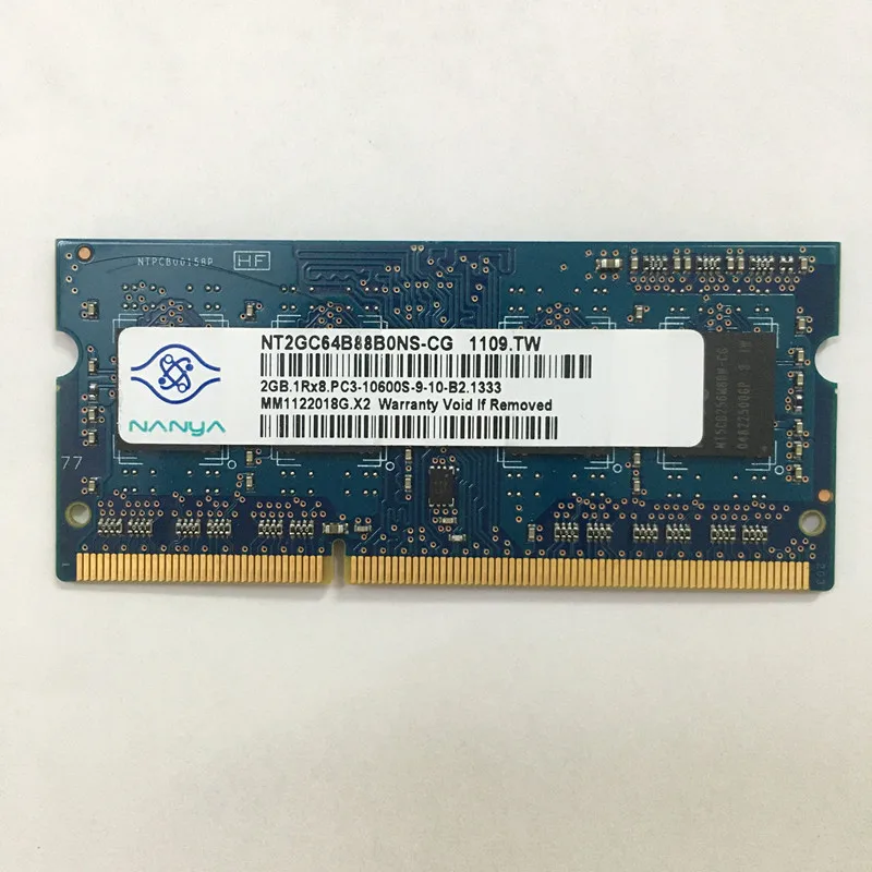 

Nanya DDR3 RAMS 2GB 1RX8 PC3-10600S-9-10 -B2 1333 DDR3 2GB 1333MHz laptop memory